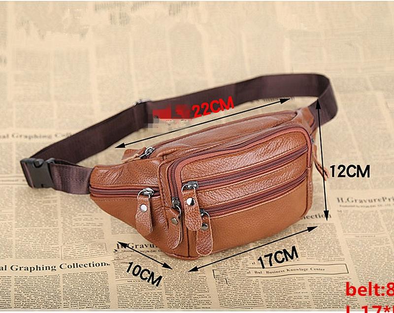 Product Introduction of Túi Đeo Hông, Da Thật 100%, Làm Bằng Da Bò, Dành Cho Nam Giới, Túi Đeo Ngực, Túi Đeo Thắt Lưng, Ba Lô Đeo Chéo Du Lịch 9