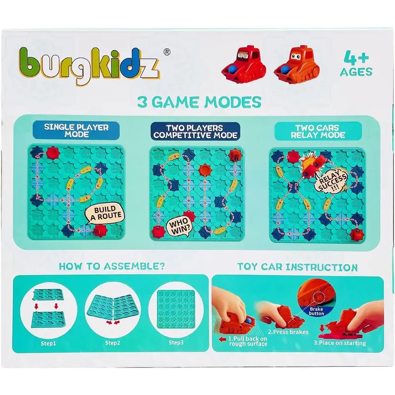 burgkidz Kids Toys STEM Board Games - Smart Logical Road Builder 56 x 56CM Big Board Maze Puzzle Games with Marbles For Multiplayer & Family, Educational Birthday Gifts for Boys Girls 4-8 Years 8