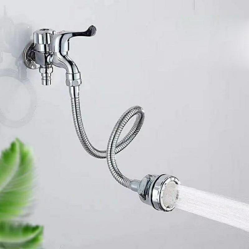 Dây Nối Vòi Nước Tăng Áp 2 Chế Độ Xoay 360 Dùng Cho Bồn Rửa Ren Mịn 22mm, Chậu Rửa Chén Bát, Nhà Tắm Dài 50cm Tặng Đầu Nối