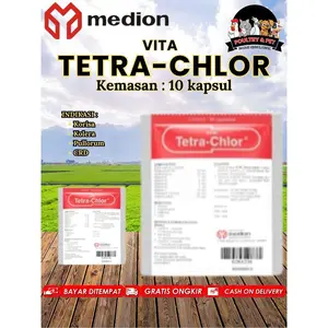 VITA TETRA-CHLOR Obat Ayam Bebek, Itik, Burung, Unggas, Kapsul isi 10 kapsul MEDION / Sachet
