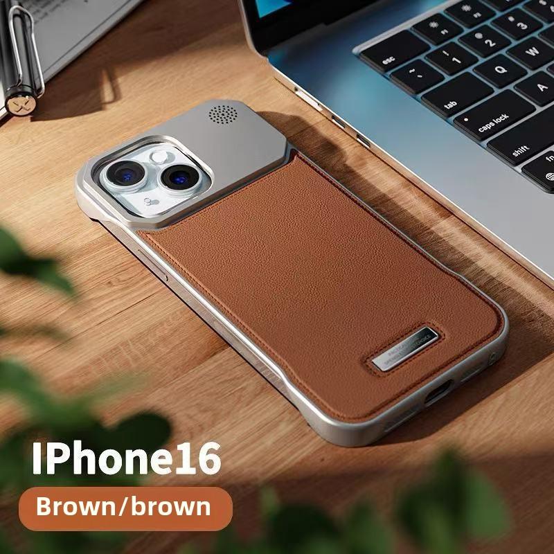 Ốp Bán Lắp Màu Kim Loại Mới Dành Cho iPhone 17 16 15 14 13 12 11 Hộp Điện Thoại Từ Tính Tinh Dầu Thơm Apple 15 Pro Làm Bằng Da Ốp Chống Sốc Tương Thích Với 12 13 Mini