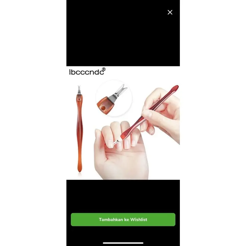 RED FORK TRIM cuticle pusher fork lidah ular gunting kutikula manicure trimming tools 2