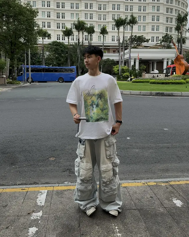 SAGONIZ áo thun Impressionist Tee, năng động, thời trang, áo thun cổ tròn - chất liệu cotton 2 chiều 250gsm Unisex thoải mái, trẻ trung, thấm hút mồ hôi tốt thông thường Menswear 7