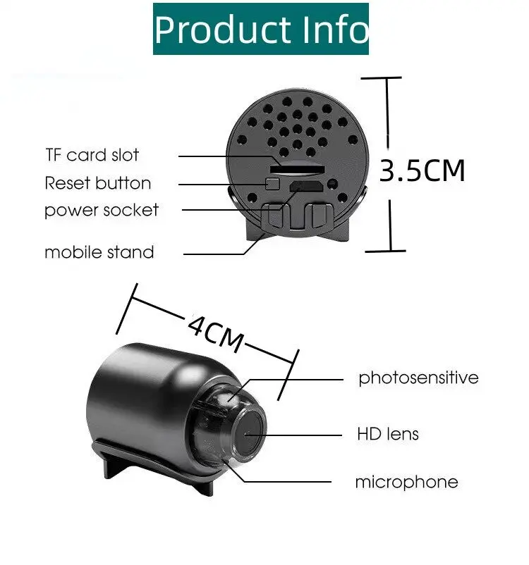 ล้องจิ๋ว1080P ความคมชัดสูงรักษาความปลอดภัยตรวจตรา WIFI เคลื่อนไหวมองเห็นกลางคืนตรวจจับจอระบบไร้สายขนาดเล็กกล้องถ่ายวิดีโอ camera control กล้องวงจรปิด ติด บ้าน โกทร กล้อง แอบถ่าย เนียน ๆ