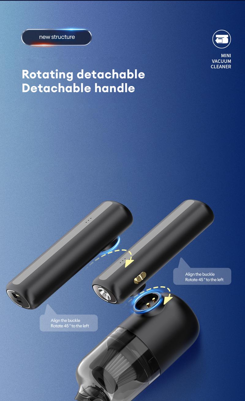 Product Introduction of Wireless Vacuum Cleaner Car Mini Inflatable Vacuum Cleaner Lighting Power Bank Portable and Compact Folding Powerful Handheld Air Pump 2