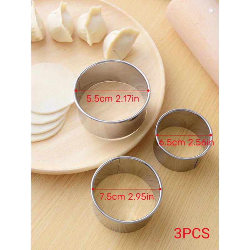 3pcs Reusable Stainless Steel Dumpling Maker,Simple Silver Color Washable Dumpling Maker Press For Kitchen Utensils Oven 5