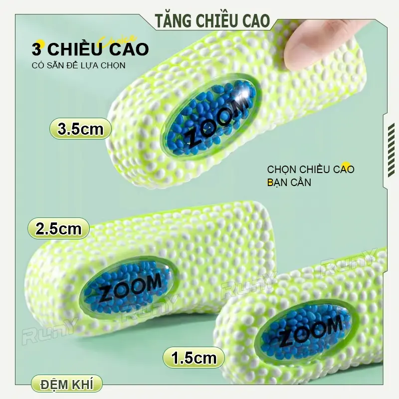 Miếng Lót Giày Tăng Chiều Cao, Đệm Khí, Miếng Đệm Nửa, Chèn Mềm, Thích Hợp Cho Giày Tăng Chiều Cao, Thể Thao, Bóng Rổ, Bảo Vệ Gót Chân độn nam 3