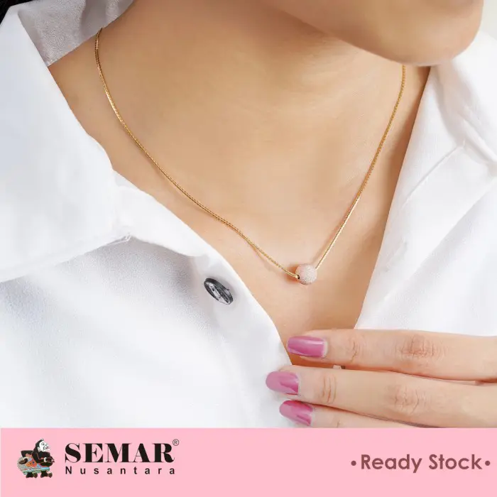 Kalung Emas Santa Variasi Bola Gliter Gold 10K Semar Nusantara 4