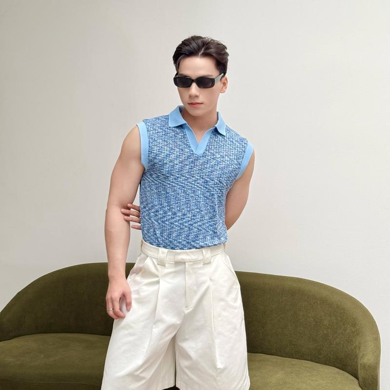 Áo thun polo sát nách cho mùa hè mát mẻ [Mã 129] Menswear Nam Có Cổ 3