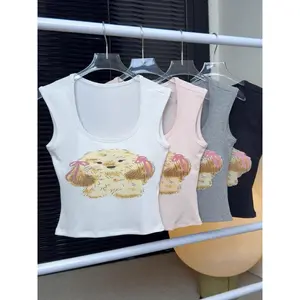 FW88-TANKTOP BRA FASHION WANITA CROP ELASTIS SEXY IMPORT MOTIF DOG POPPY LUCU DAN ELEGAN NYAMAN DI PAKAI