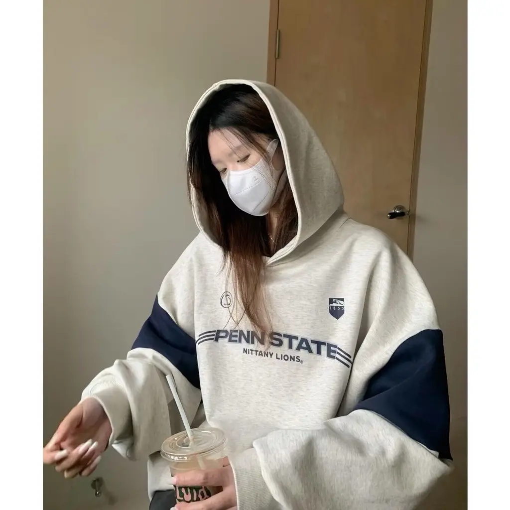 Áo Hoodie Tay Dài In Chữ Phong Cách Thời Trang Đường Phố Mỹ 2023