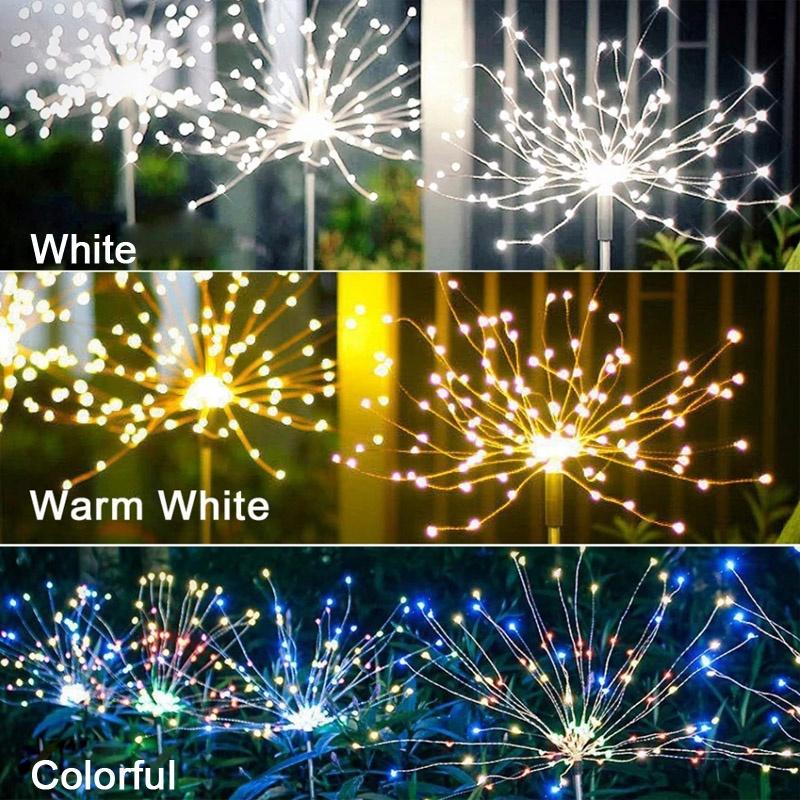 Product Introduction of Solar Fireworks LED Garden Lights Outdoor Waterproof Firework Lamps for Fowerbed Garden Home Tree Flower Xmas 92