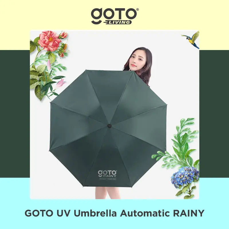 Goto [COD] Rainy Payung Umbrella Lipat Besar Polos Anti UV Otomatis 2