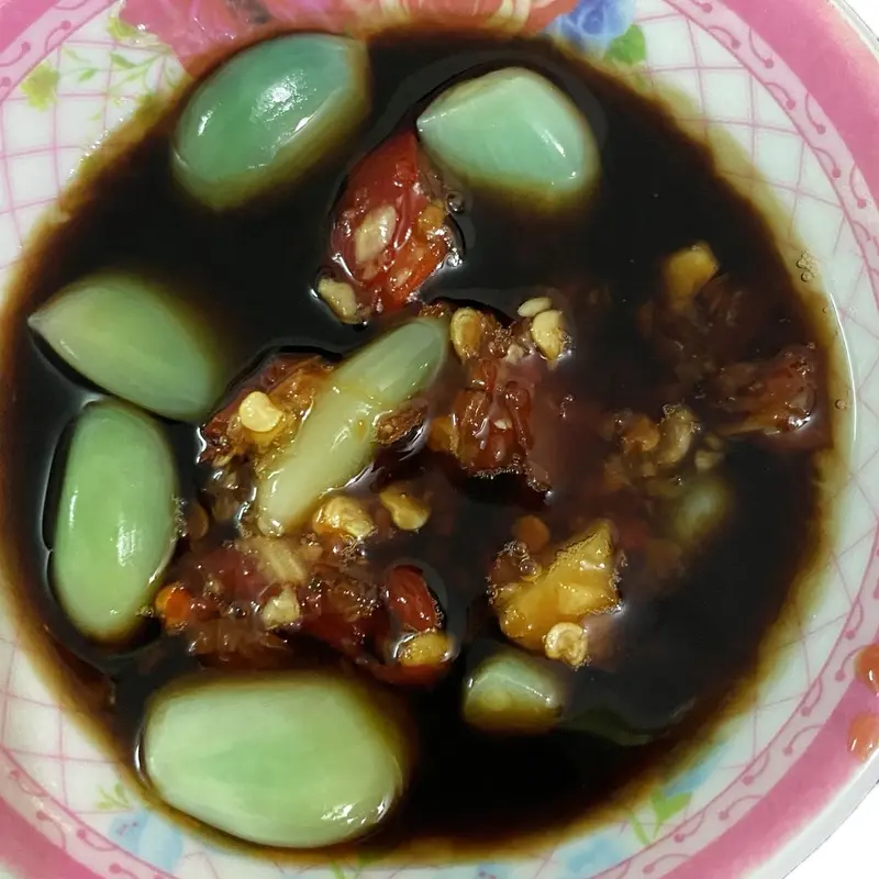 (Tỏi xanh nguyên tép ) combo 3 hủ Tỏi ngâm giấm đường vị chua ngọt  (1 hủ 500g) Food Miến Ăn Vặt mon chua Chè 1