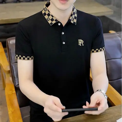 ÁO POLO NAM NGẮN TAY VẢI COTTON 65/35 PHỐI CỔ VÀ TAY ÁO CÓ LOGO THÊU Có Cổ Menswear Shirt