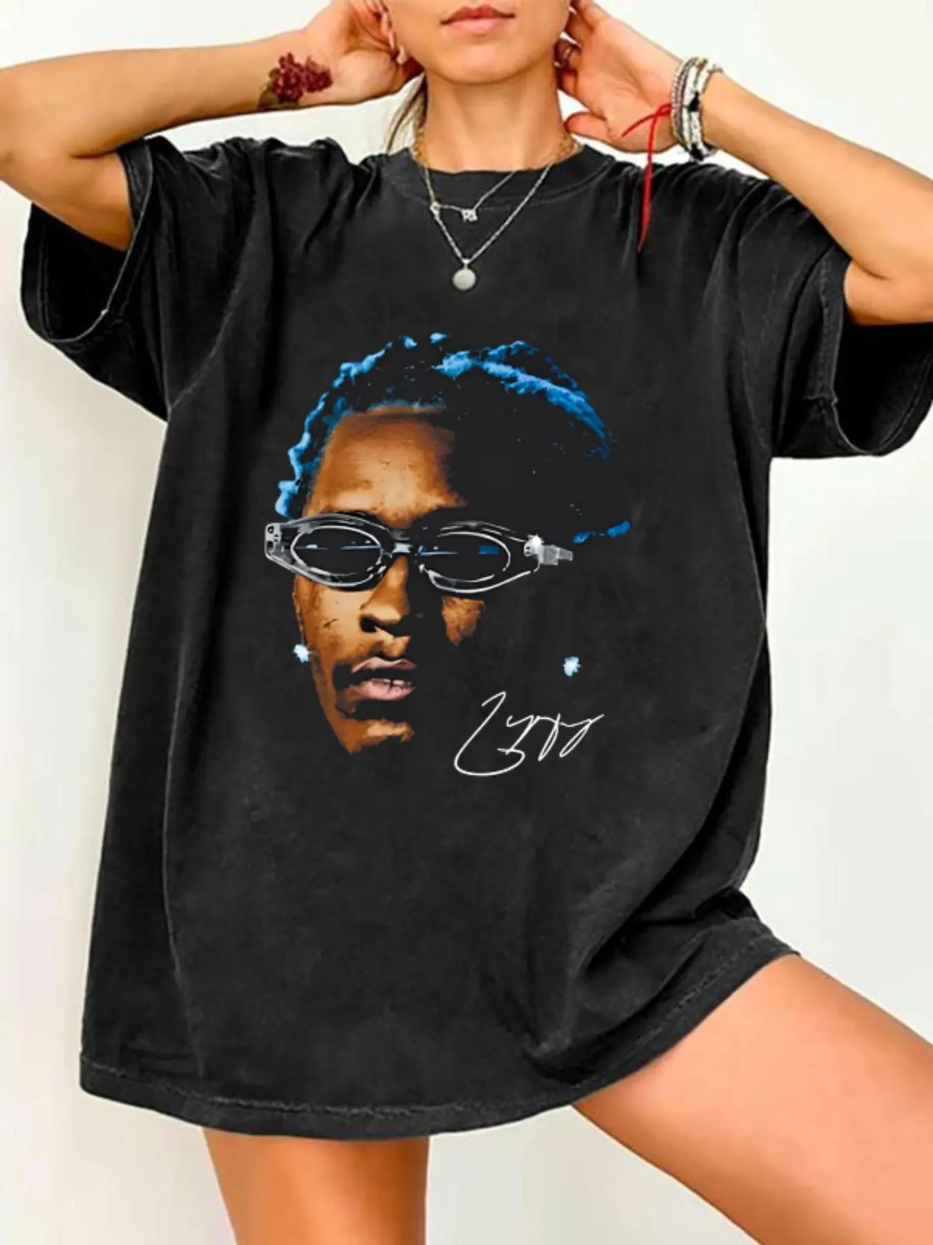 Women's Graphic Print Round Neck Tee, Fashion Casual Crew Neck T-shirt for Daily Holiday Vacation Outdoor Wear, Ladies Clothes for Summer