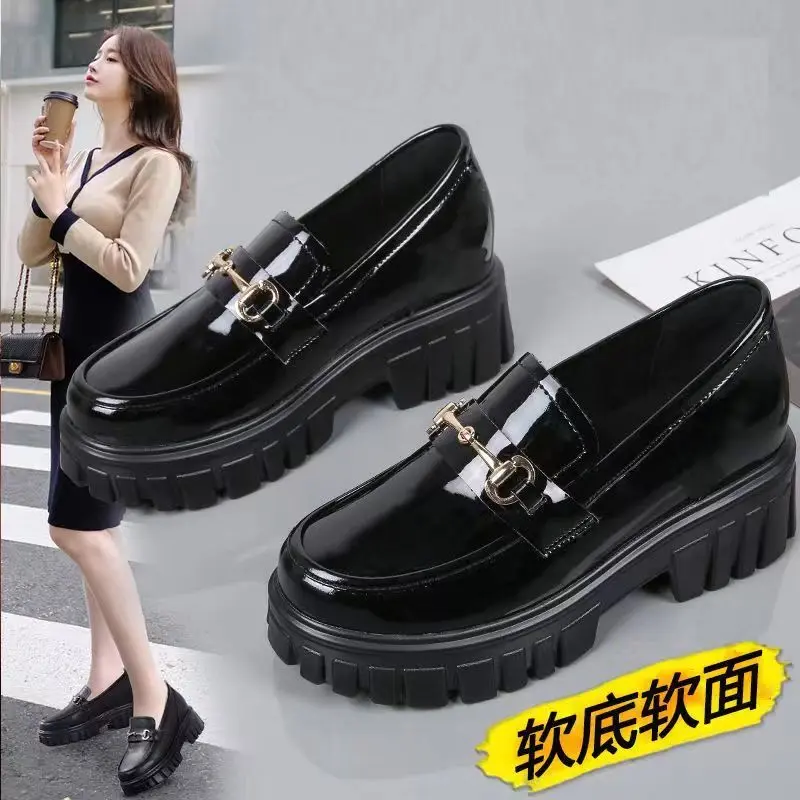 Giày Da Nhật Bản Cho Nữ, Giày Lười Phong Cách Anh Màu Đen Mỏng, Đế Dày, Giày Lười, Sinh Viên Đẹp Trai, Giày Đế Bằng Cho Nữ 7