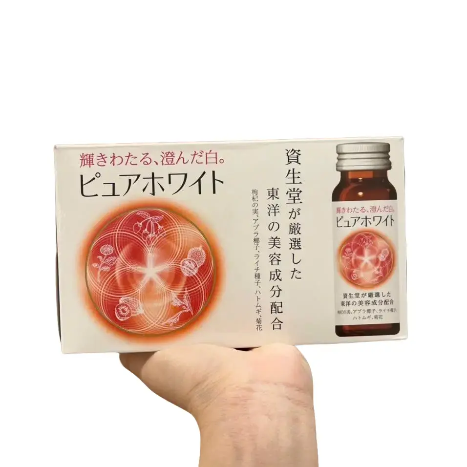 Nước Uống collagen Pure White Nhật Bản LIỆU TRÌNH UỐNG 3 LỌ  Hộp 10 Lọ (mua combo 3 hộp tặng kèm 1 hộp phấn) sâm tonu