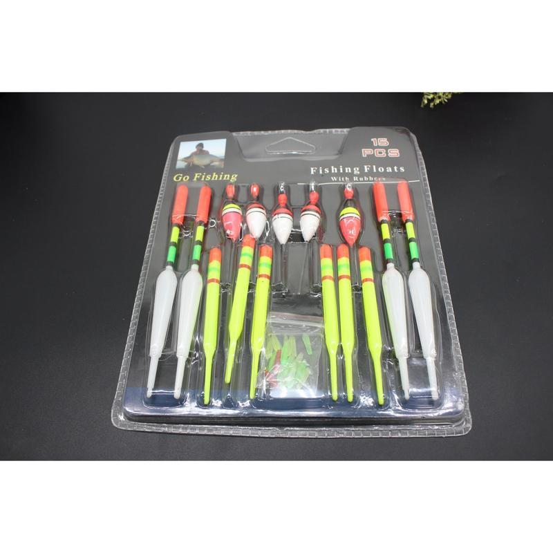 15 miếng phao câu cá /thẻ Phao câu cá Thiết bị câu cá Đồ câu cá Bộ phao câu cá 4