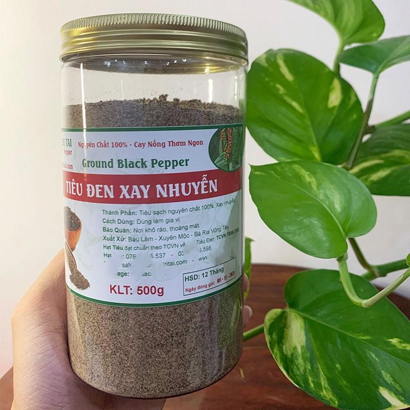 Tiêu Đen Xay Nhuyễn Nguyên Chất - Cay Nồng Thơm Ngon - Hủ 500g - Tiêu Sạch Trí Tài Gia Vị 1