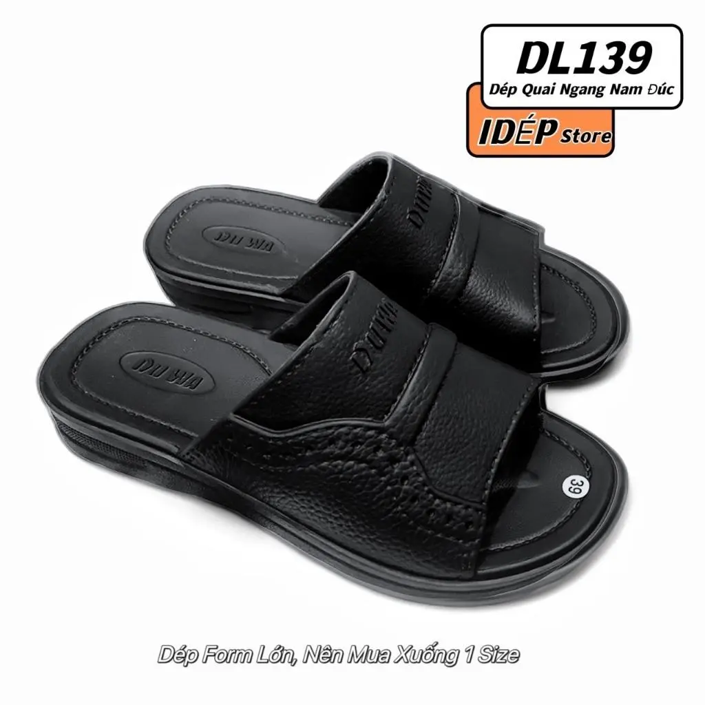 Dép nam quai ngang basic đúc EVA nguyên khối đi mưa siêu nhẹ êm thời trang iDEP DL139 (LÙI 1 SIZE)