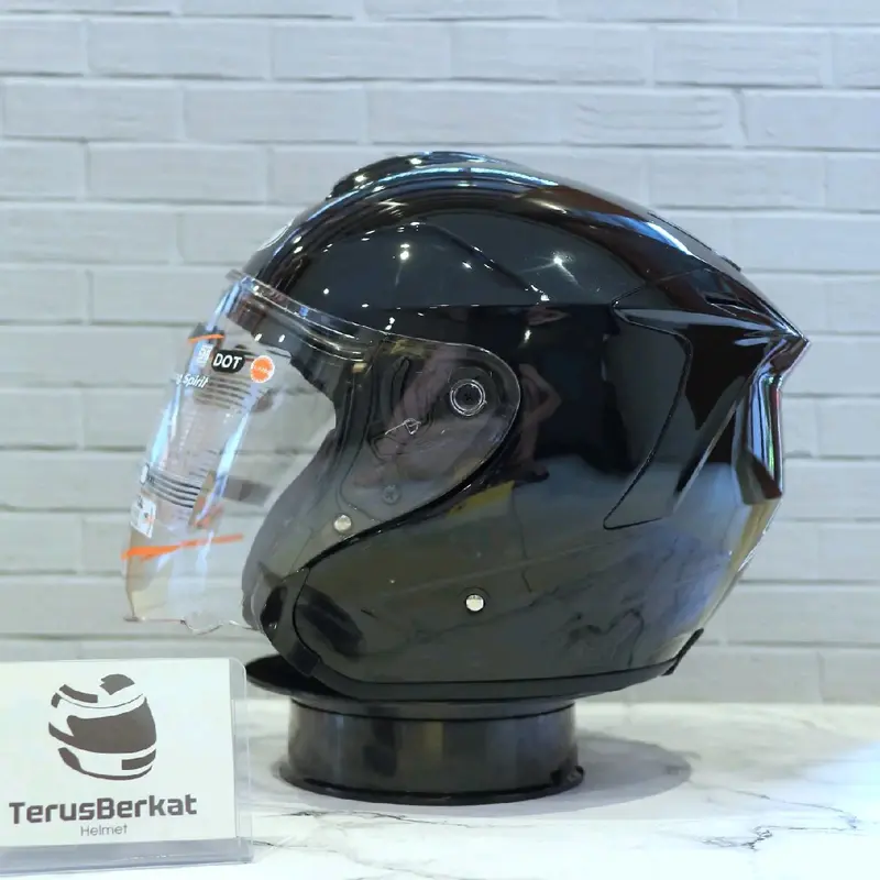 Helm INK Dynamic Polos Black Half Face Motorcycle Visor 1