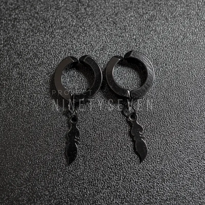 PROJECT NINETYSEVEN - CROSS Earrings - Anting Jepit Pria hitam putih (BELI 3 GRATIS 1) 2