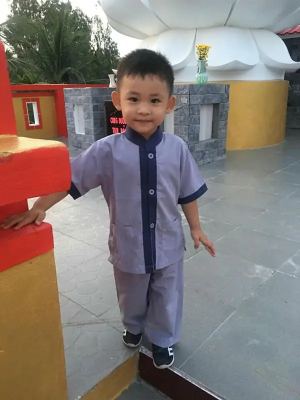 ĐỒ LAM ĐI CHÙA # MẪU LÃNH TỤ PHỐI - VẢI KATE - DÀNH CHO BÉ TRAI 6