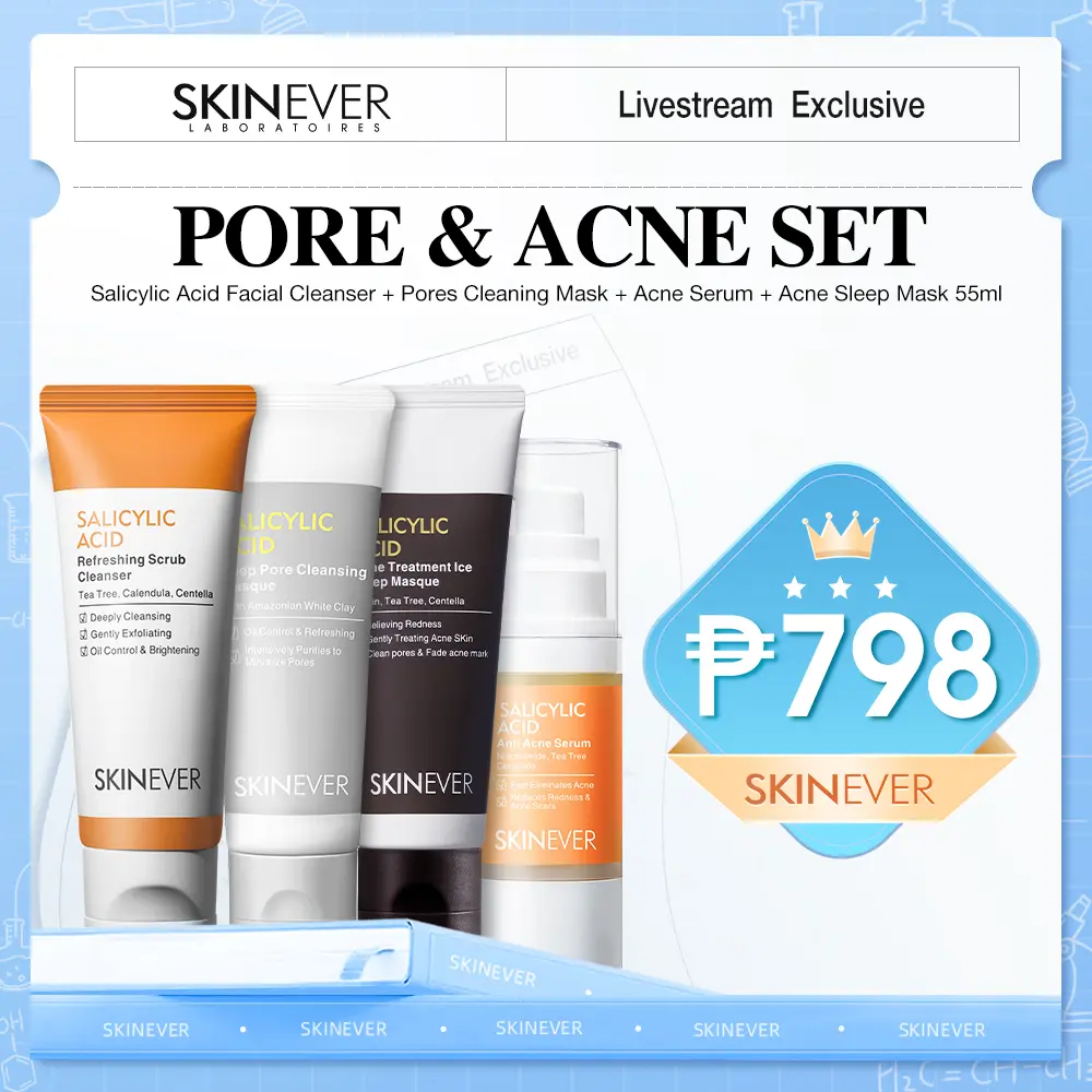 LIVE | SPECIAL BUNDLE 4 in 1 | SKINEVER Salicylic Acid Cleanser | Clay ...
