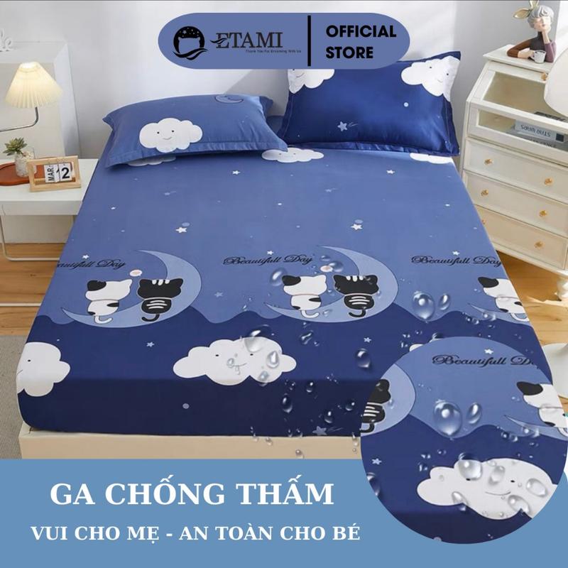 Ga chống thấm cotton cao cấp, drap chống thấm cotton Etami Bedding