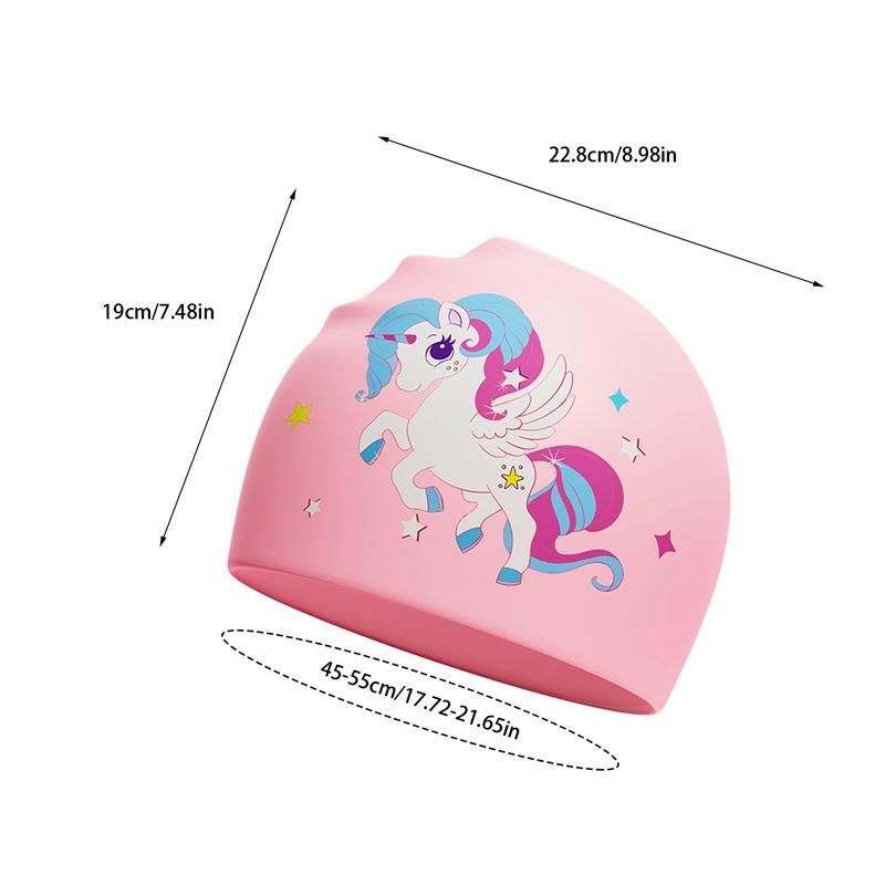 Product Introduction of Children's Swimming Cap Boys And Girls Long Hair Waterproof Head Training Professional Swimming Cap Silicone Cap 16