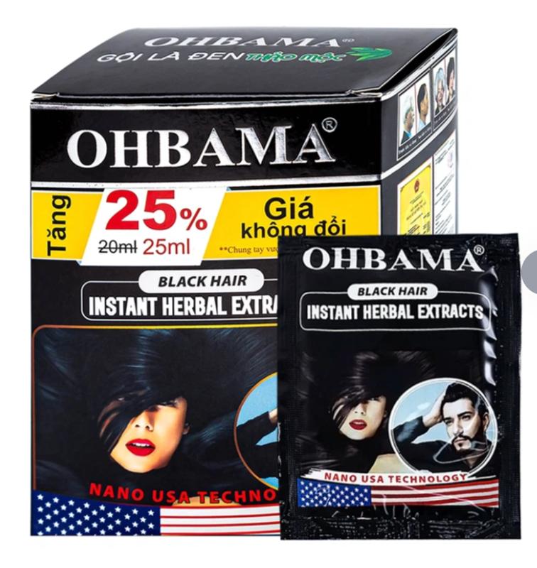 Combo 5 gói Dầu gội phủ bạc màu đen OHBAMA dễ dàng sử dụng cho mái tóc đen óng ả Nhuộm Tóc Đổi Màu Tóc Dưỡng Tóc
