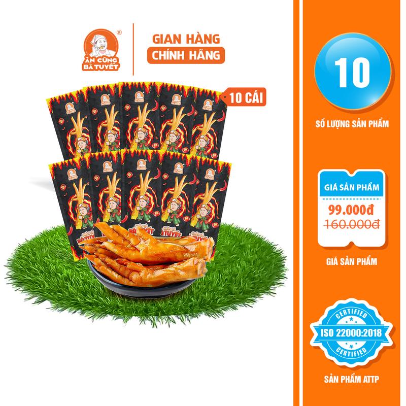 Combo 10 gói CHÂN GÀ CÓ XƯƠNG XƯƠNG - ĂN CÙNG BÀ TUYẾT