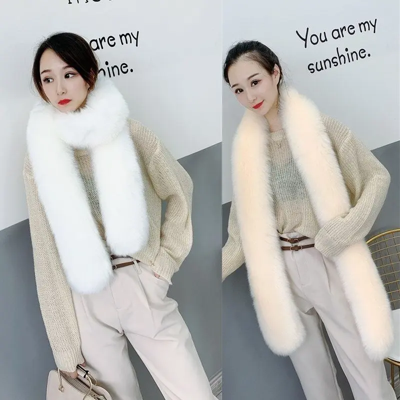 Khăn Quàng quàng cổ dài, lông giả mới mùa đông, bảo vệ Cổ, cổ áo Có Thể Tháo Rời Khăn choàng lông, ấm áp, mô hình chó Raccoon, phong cách mô hình