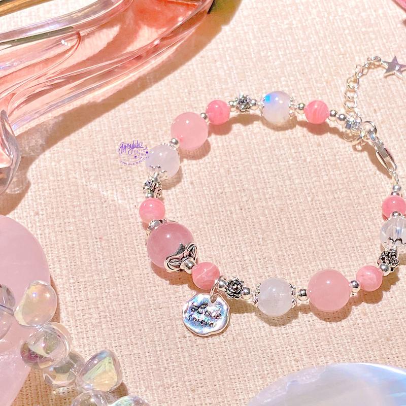 Vòng Tay Thiết Kế Serene Sparkle Ánh Trăng Thạch Anh Hồng SP007488 Gypsy.lala