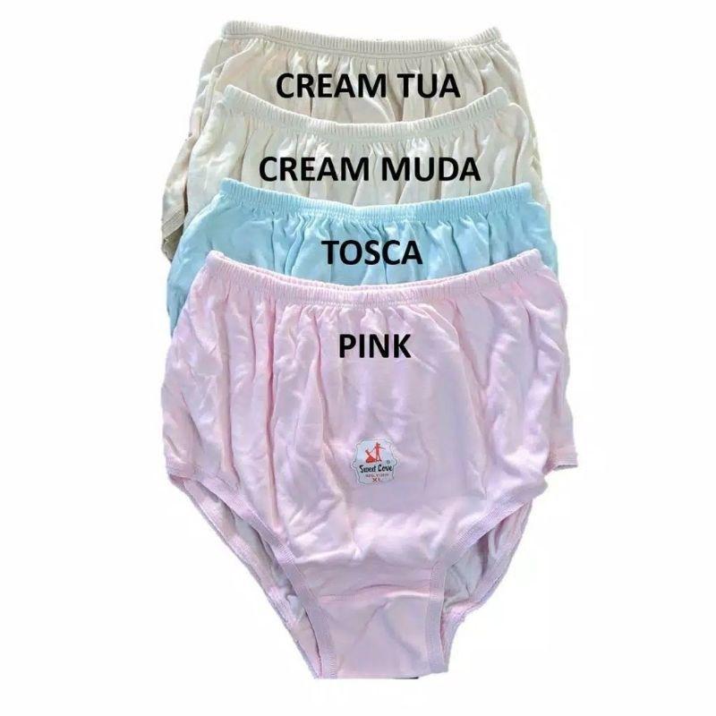 Product Introduction of 3 pcs - Celana Dalam Wanita Sweet Love Original / Bahan Kaos Tebal / bahan katun / mtoif polos/ Size L LL LLL LLLL 0