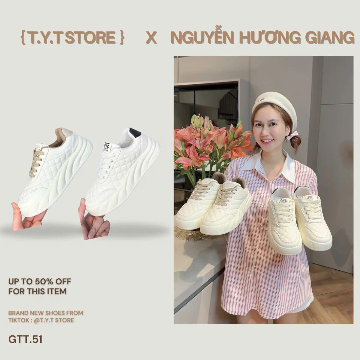 T.Y.T Store - Giày nữ xinh (đế 4 cm) trẻ trung năng động hottrend mới 2025 - GTT.51 Shoes Sneaker  ( giay quang chau )