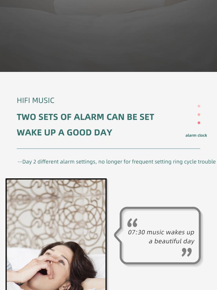 Product Introduction of Cross-Border Hot-Selling Smart AI Bluetooth Speaker Mirror Clock Alarm Clock Mini Card-Insert Radio Speaker Creative Gift mini  speaker  mini  speaker 21