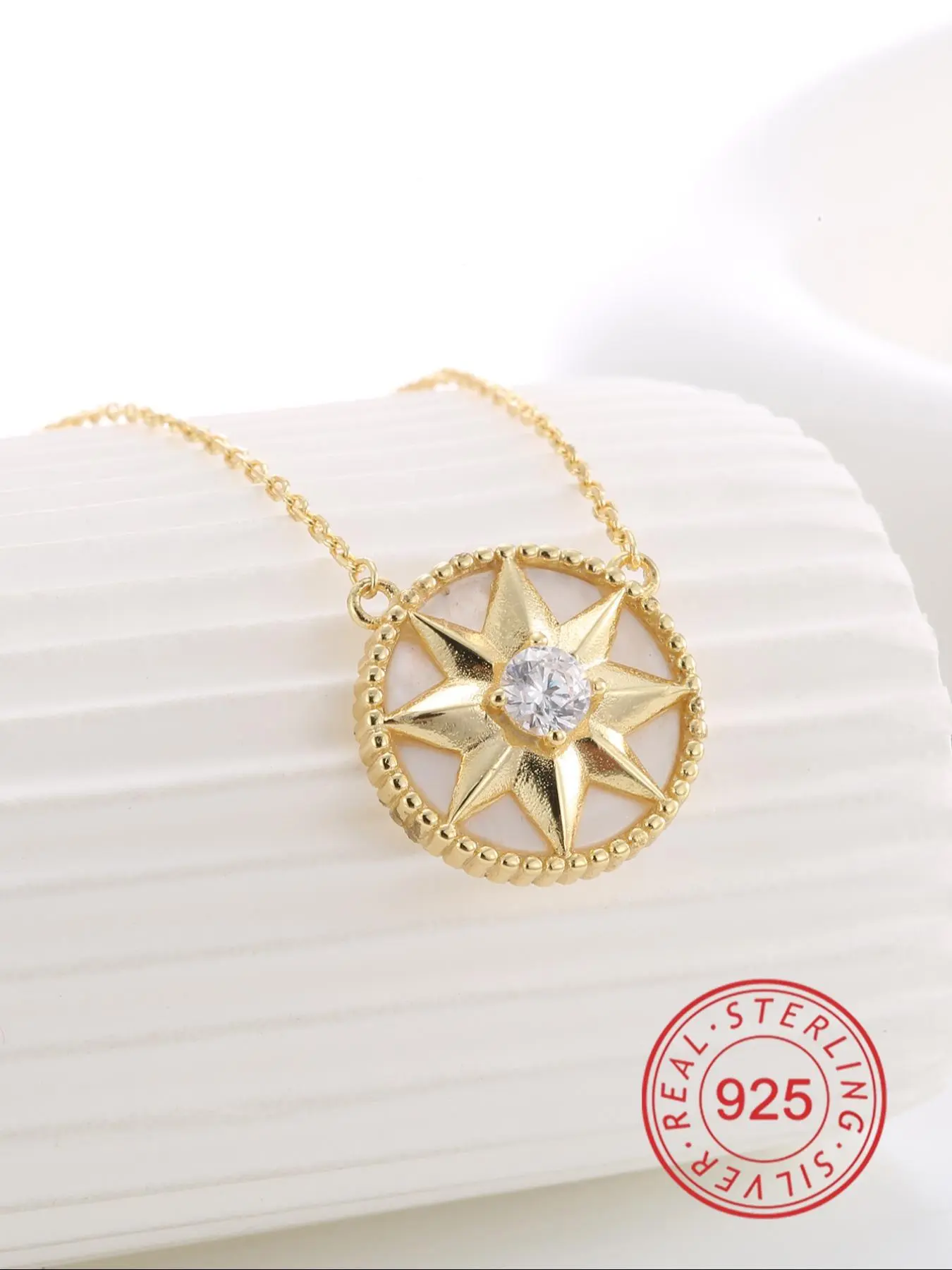 S925 Sterling Silver Star Design Pendant Necklace for Women & Girls, Fashion Rhinestone Decor Jewelry for Party, Daily Decor, Trendy All-match & Exquisite Jewelry for Birthday Gift, with Gift Box