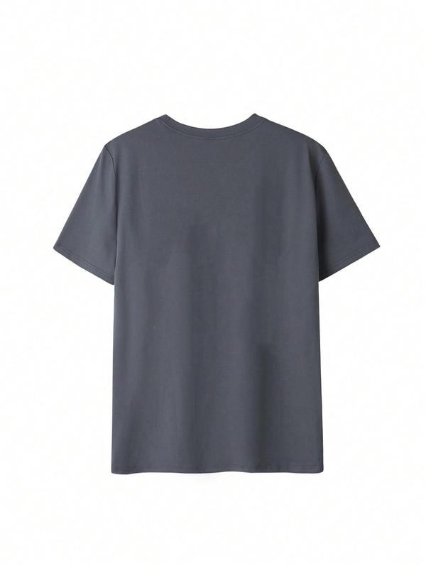 Women's "mama" Cartoon Letter Print / Plain Round Neck Drop Shoulder Tee, Casual Fashion Half Sleeve Crew Neck T-shirt for Daily Holiday Vacation Wear, Ladies Clothes for All Seasons 7