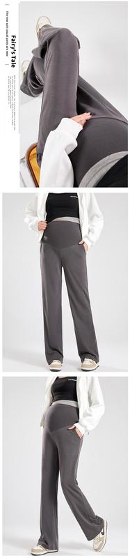 Product Introduction of Hi Mia's Shop | Real Shot Maternity Pants Cuprammonuium Early Pregnancy Casual Pants Trousers 2024 New Straight Pants Wide Leg Pants Spring Clothing 5