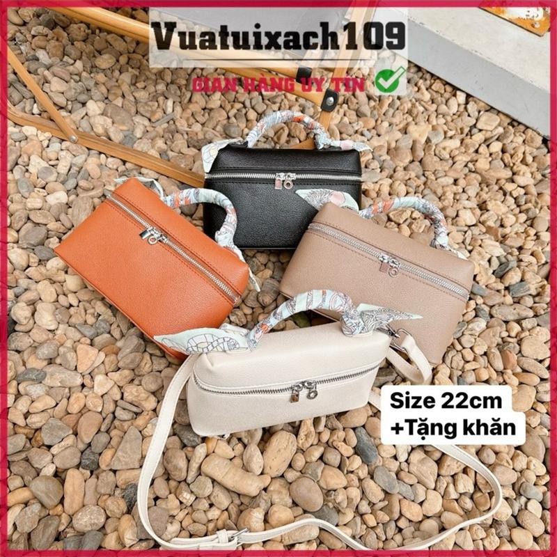 Túi xách nữ size 22 da mềm, 1 ngăn rộng, khóa kéo séc, tặng kèm khăn, kiểu dáng đơn giản vua túi xách 1