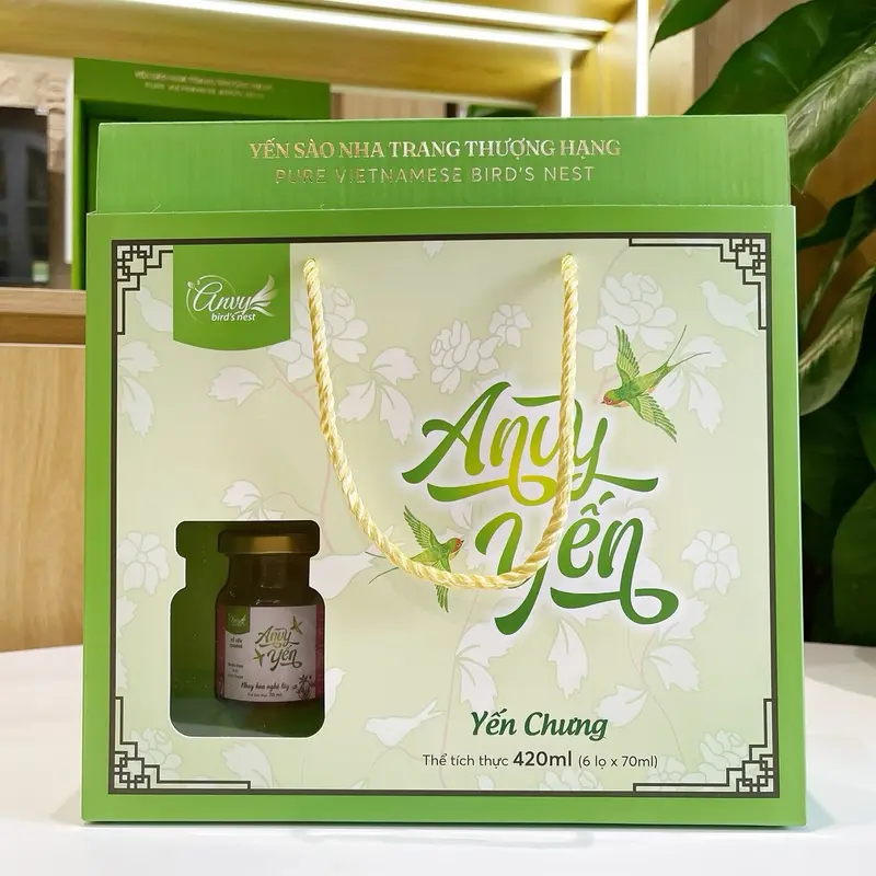 [ SET 6 hũ ] YẾN CHƯNG SAFFARON - YẾN SÀO ANVY  30% TỔ YẾN ( hộp quà tặng cao cấp) 2