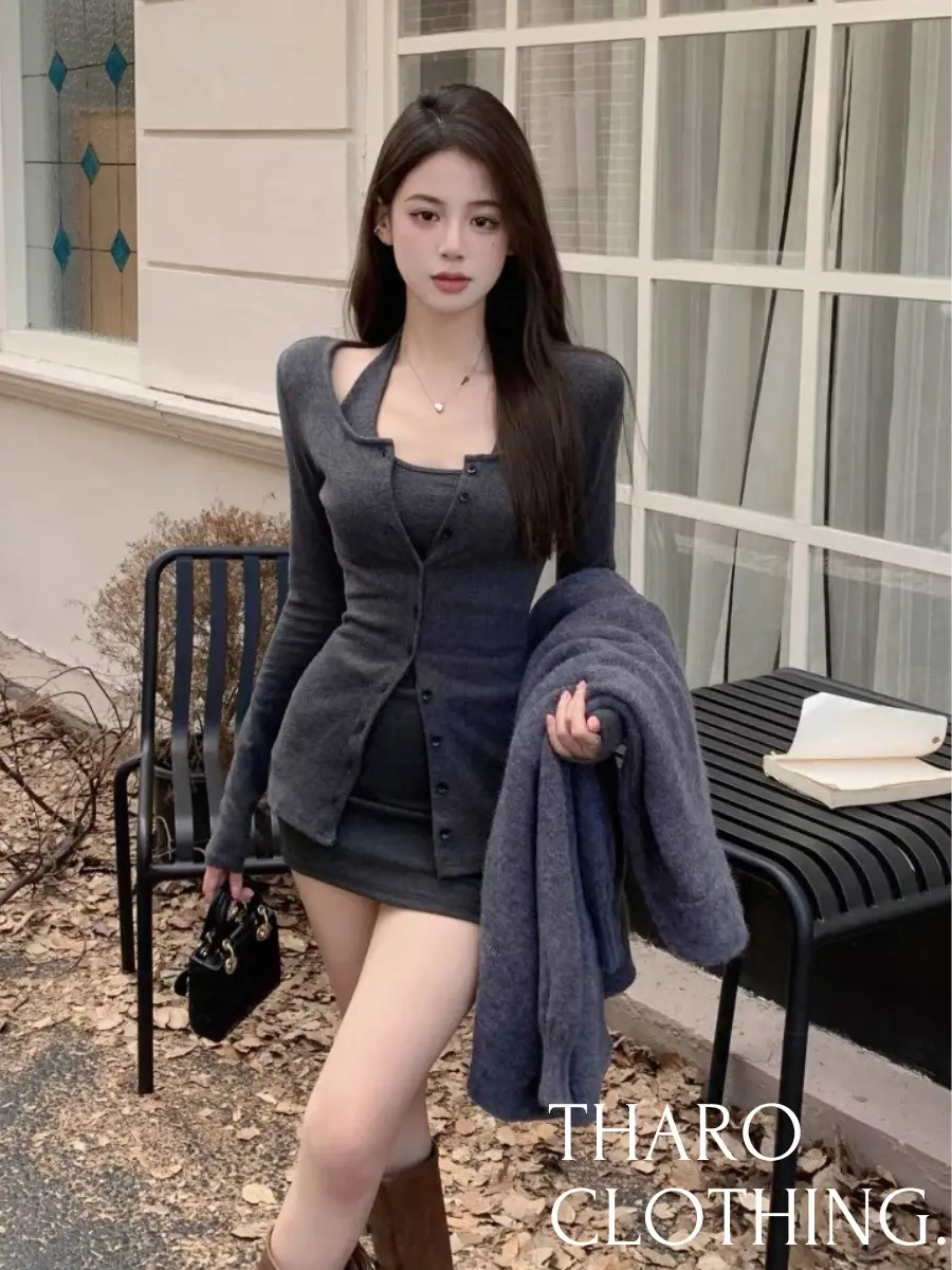 Bộ / Set 2 Áo Rời + Chân Váy A Thun Mịn - Tharo Clothing