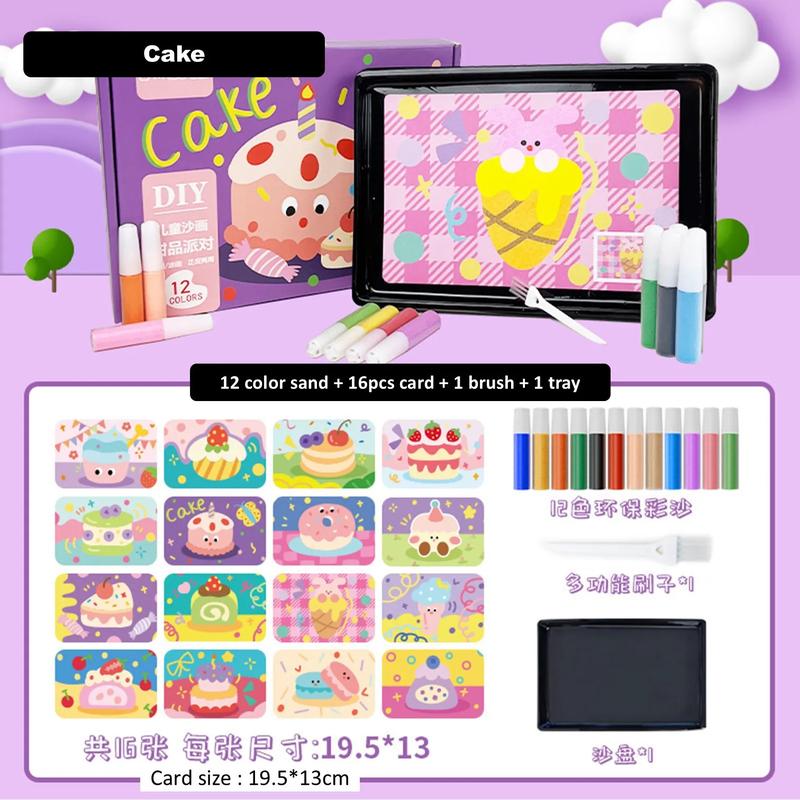 Product Introduction of TT27 Kids Colorful DIY Sand Painting Sand Art Cards Educational toys Art & Craft Creative toys for childrens boy & girls Children's the Color Sand Psinting 4