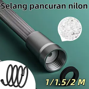 Selang Shower Fleksibel Anti Ledakan Aliran Besar Nilon Premium Tekanan Tinggi Awet Mudah Pasang