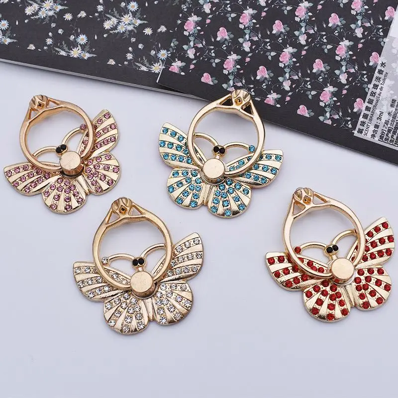 Cute Butterfly Design Phone Holder Ring, Rhinestone Decor Phone Back Finger Ring, Universal Phone Accessories for Women & Girls 6