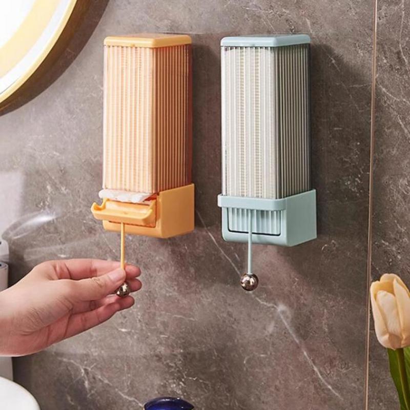 Hộp Đựng Bông Trang Điểm, Tiết Kiệm Không Gian, Thiết Thực, Dễ Lắp Đặt, Hộp Đựng Miếng Bông Không Thấm Nước, Dụng Cụ Sắp Xếp Miếng Bông Tự Động Gắn Tường Cho Gia Đình 1