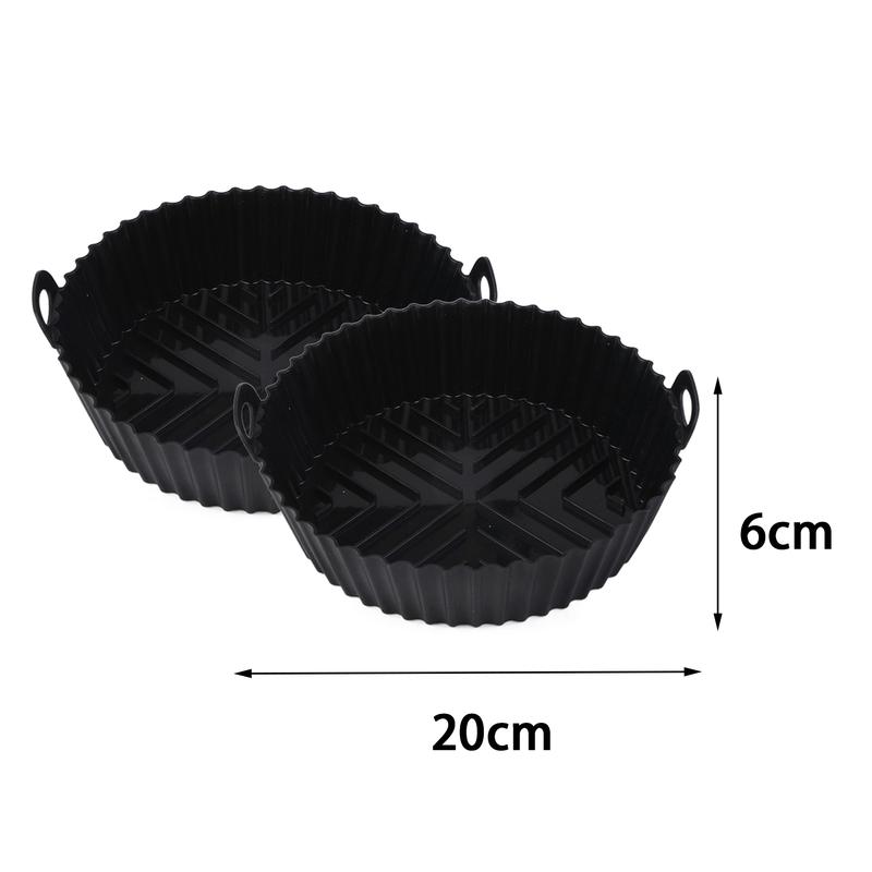 2Pcs Silicone Bakeware 3D Oil Drainage Tank Heat Resistant Non Stick Evenly Heated with Handle Fryers Pot Liner Kitchen Supply 5