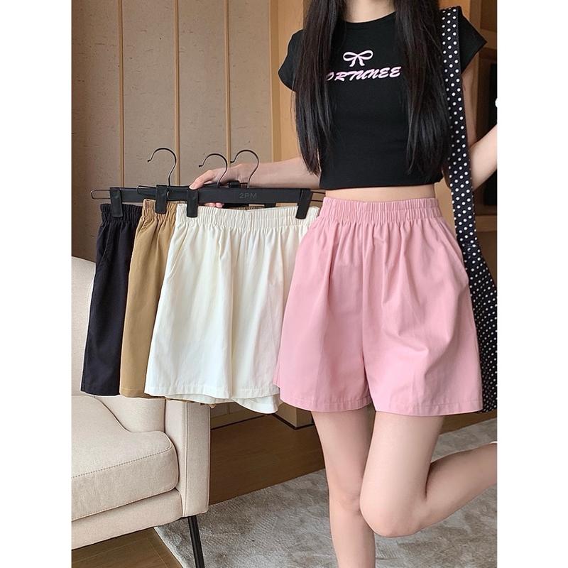 [Combo 3 quần sooc đen-hồng-be] quần đùi nữ cạp chun basic vải mát